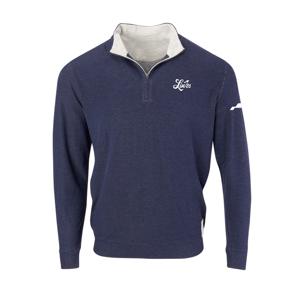 Full Turn Men's Beachwood Cashtec 1/2 Zip - Navy/Cloud