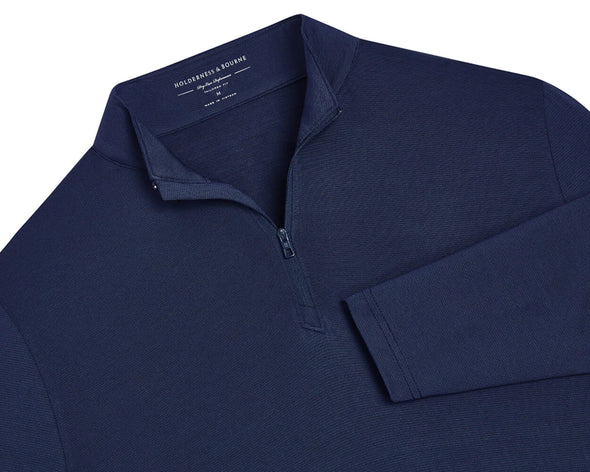 Holderness & Bourne - Bell Pullover w Spey Bay Logo - Heathered Navy