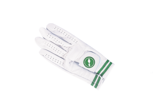 North Coast Golf Glove - White with Green Stripes and Green Mark